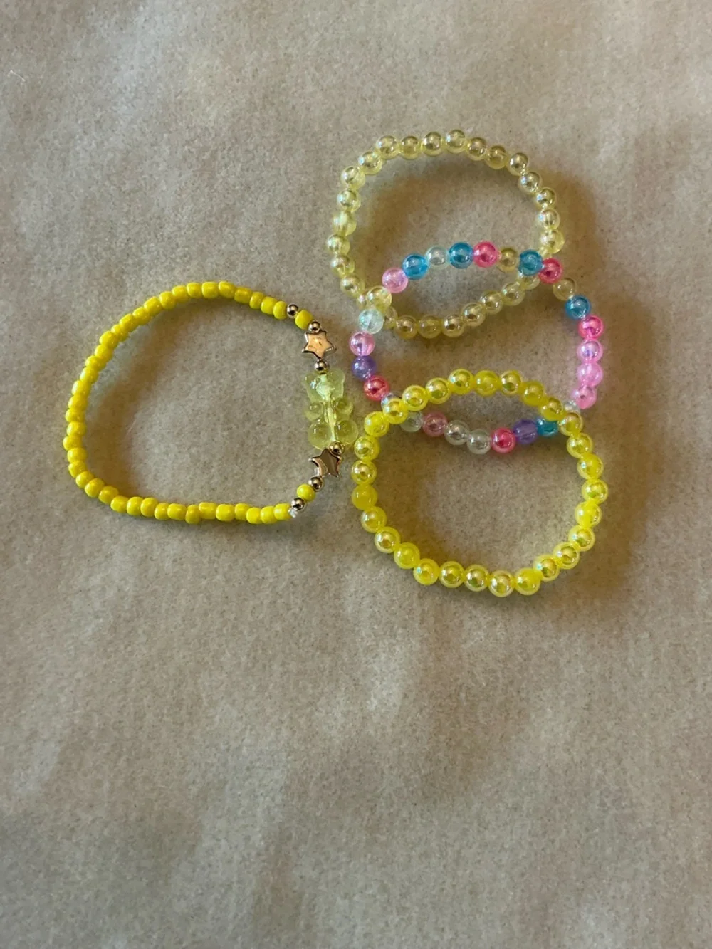 Kids Beaded Stretch Bracelet Set, choose your color set!